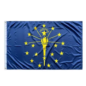 Custom High Quality 3 * 5 Ft Printed American Indiana State Polyester Flag Banner