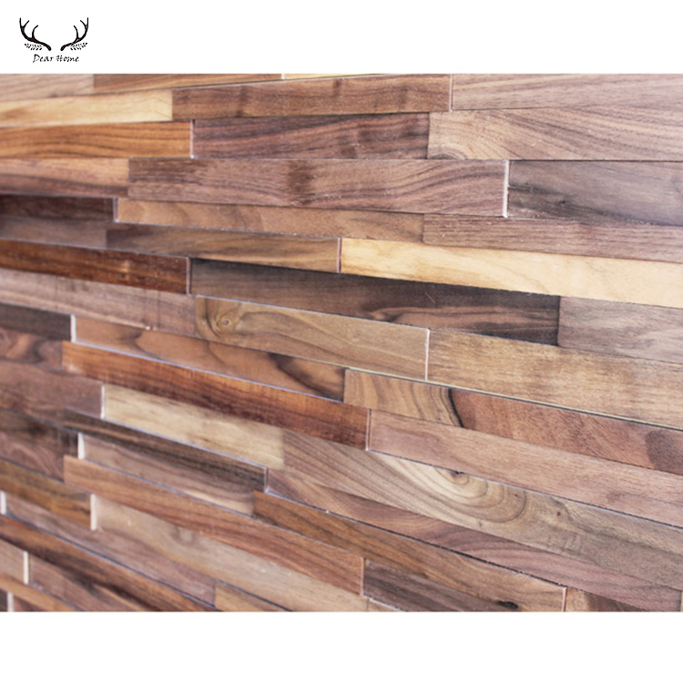 Fait sur commande de planche de bois panneau de bois décoratif 3d lambris en bois de mur