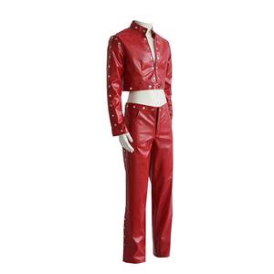 Costume de cosplay pour homme adulte Halloween <span class=keywords><strong>Les</strong></span> <span class=keywords><strong>Sept</strong></span> <span class=keywords><strong>Péchés</strong></span> Capitaux Veste en cuir rouge Pantalon en cuir Ban AOKG-104 - Product Image 3