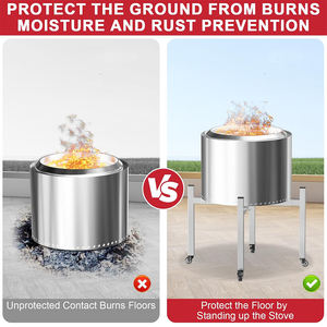 Firepit Stand Stainless <strong>Steel</strong> Adjustable Stand for Camping <strong>Outdoor</strong> <strong>Fireplace</strong> Stand for Solo Stove Bonfire - Product Image 5