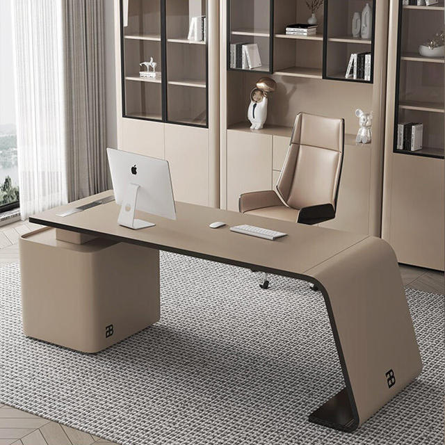 Modern Luxury Ergonomic Durable Executive Desk Drawer Home Office Wood Ceramic/Glass Surface Multi-Functional Storage Easy