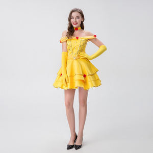 Costume d'Halloween Conte de fées Belle Princesse Robe Jaune Sexy Costume de princesse - Product Image 2