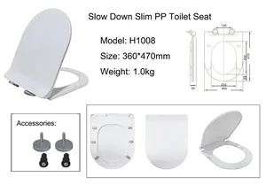 आर्थिक स्लिम शैली नरम पास पीपी शौचालय सीट बाथरूम