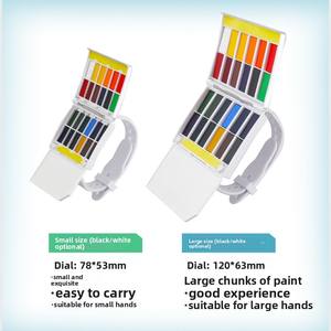 Kit de Peinture <span class=keywords><strong>Aquarelle</strong></span> Supérieur Type Montre-Bracelet pour Débutants et Artistes Professionnels – Outils d'<span class=keywords><strong>Aquarelle</strong></span> Portables 24 Couleurs avec Papier - Product Image 1