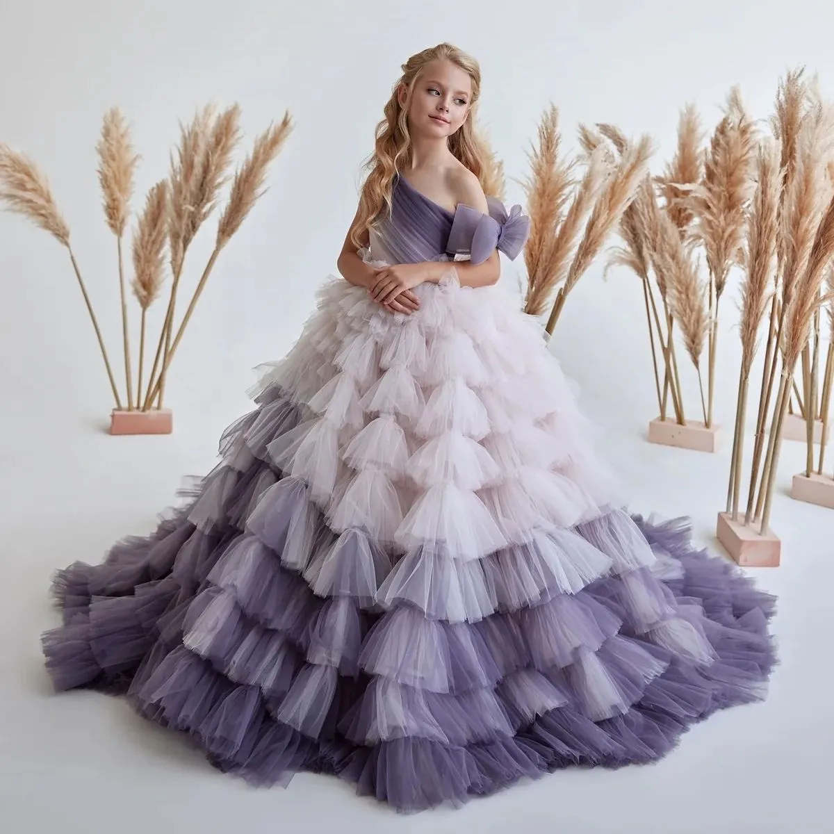 기차 아이들과 럭셔리 미인 대회 드레스 푹신한 가운 소녀 맥시 나이트 드레스 웨딩 파티 특별 행사 완전 로맨틱