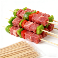 Lot de 100 brochettes de barbecue en bambou de 30 cm, qualité alimentaire, écologiques, pour grillades, avec logo personnalisé, taille et emballage sur mesure pour la restauration