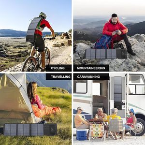 Panel Solar Plegable ALECTER de 20W y 21% de Alta Eficiencia, Resistente al Agua IP65, Color Negro, Cargador USB para Teléfonos, Camping, Senderismo y Bolsas de Exterior - Product Image 5