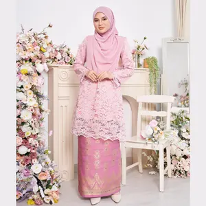 SIPO Eid Wholesale Modern Lace Design Baju Kurung Elegant Islamic Clothing Baju Kebaya Muslim Abaya Blouse With Skirt Online