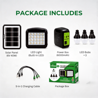 Lampe solaire portable LED, projecteur à 3 ampoules, 6000 mAh, recharge USB, étanche IP65, camping, urgence