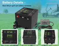 Baterai Lithium LiFePO4 51.2V 105Ah untuk Golf Cart, Siklus Hidup Panjang, EV LifePo4, 48V 100Ah 200Ah