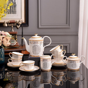 China Ceramic Coffee Cup Tea Pot Sugar Pot Gift Box Set for <b>Family</b> Parties and Weddings PC Dinnerware Sets for Home Use - Product Image 2