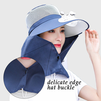 Sombrero de Sol para Mujer, para Actividades al Aire Libre, Trabajo, con Protección Solar, con Cubierta para el Cuello, Ventilador de Refrigeración Recargable Ajustable, Visera de Ala Ancha