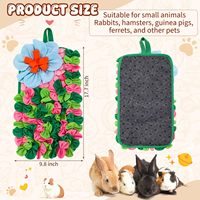 Tapis olfactif pour petits animaux (lapins, chiens, cochons d'Inde, souris) – Tapis interactif en polyester à thème floral pour une alimentation ludique
