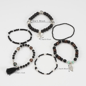 Fashion Jewelry <b>Beaded</b> <b>Bracelets</b> Set With Butterfly Tassel Charm Women's Gift Made In China - Product Image 4