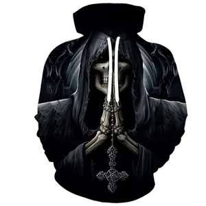 Kinh dị sọ 3D hoodie người đàn ông Phụ Nữ in áo nỉ màu xanh lá cây Hoodies Lá Vui Áo sơ mi sọ