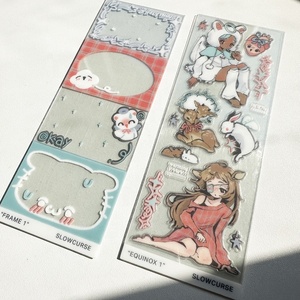 <span class=keywords><strong>A4</strong></span> A5 A6 impressão impermeável transparente personalizado etiqueta clara beijo corte desenhos animados etiqueta folha - Product Image 1