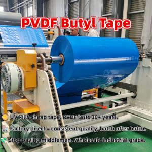 Film en fluorocarbone PVDF de qualité industrielle, durable, fabriqué en usine, plus de 20 ans de garantie, membrane imperméable en butyl pour la réparation des toitures - Product Image 1