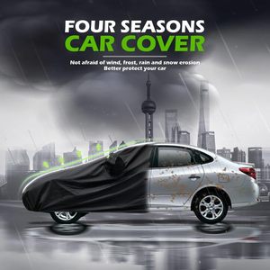 Housse de voiture universelle pliable en tissu Oxford polyester imperméable, protection UV 90% IR 80%, protection contre la grêle/la neige/la pluie, protection extérieure - Product Image 2