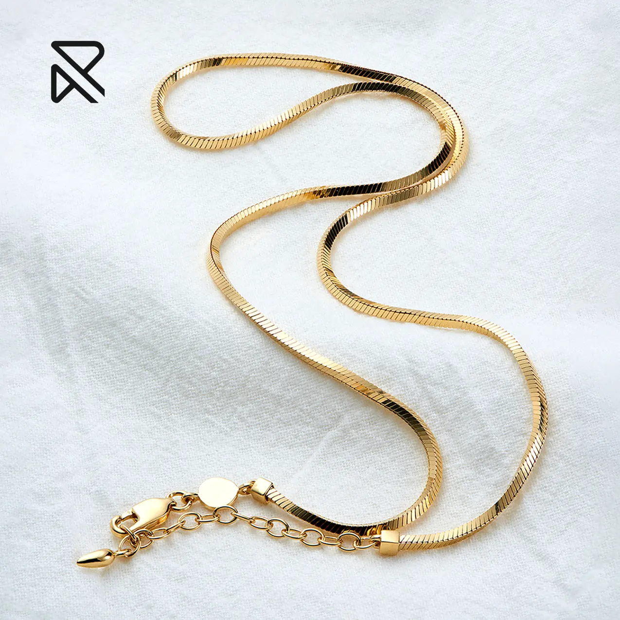 2022 Rochime fashion Simple Snake Bone Necklace Jewelry 18k Gold Plated Chain Wedding Necklaces
