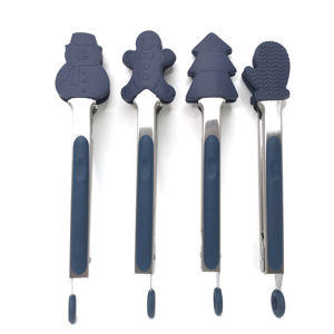 Hot Keukengereedschap Kerst Items Food Clip Santa Sneeuwpop Kerstboom Siliconen Voedsel Tong - Product Image 2