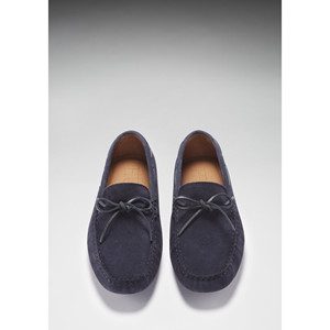 Mocasines con cordones, gamuza azul marino - Product Image 3