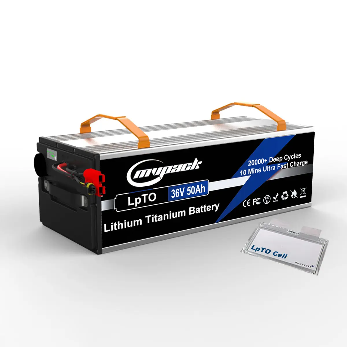 Batería de ion de litio de alta capacidad, 16S5P, 36V, 50Ah, ciclo profundo y carga rápida, LTO, para patinete eléctrico, bicicleta