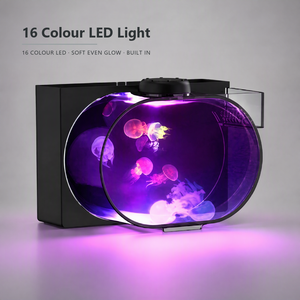 Aquarium de bureau pour méduses, lumière LED 16 couleurs, générateur d'ondes intégré, filtre sec et humide, petit aquarium pour poissons - Product Image 3
