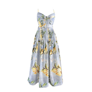 Vendita all'Ingrosso di <span class=keywords><strong>Abbigliamento</strong></span> Boutique, Nuovi Stili Estivi di Abiti da Donna con Lacci, Stampe <span class=keywords><strong>Retrò</strong></span> e Spalline Sottili - Product Image 5