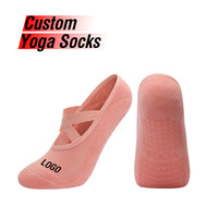 OEM ODM Chaussettes de sport de haute qualité Chaussettes de danse Pilates personnalisées Chaussettes de yoga à sangle croisée antidérapantes