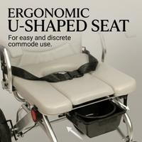 Fauteuil de douche et de toilette AndCare en aluminium 18'' 20'' 22'' pour personnes âgées et handicapées - Fournitures de rééducation et de thérapie avec siège rembourré