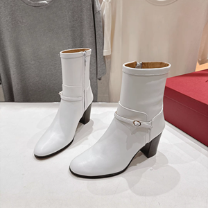 Botines Elegantes con Hebilla y Tacón Medio con Cremallera Lateral para Mujer, para Oficina y Ocasiones Casuales, Estilo Valentino - Product Image 1