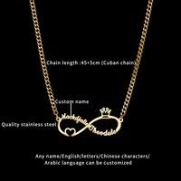 Collier pendentif infini en acier inoxydable doré et argenté pour femme, cadeaux en métal par sublimation