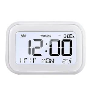 Mini reloj Digital con batería para Navidad, cronógrafo con pantalla LCD analógica, barato, promoción, gran número, escritorio, LED, cuenta atrás, creativo, blanco