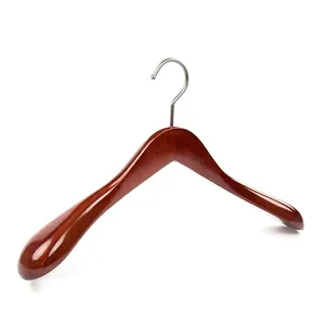 Beautiful Shiny Gold Long Hook White Wooden Luxurious Hangers For Cloths