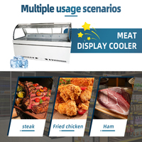 Réfrigérateur commercial pour viande de supermarché, refroidissement par air, porte vitrée, acier 304, contrôle électronique de la température, dégivrage automatique