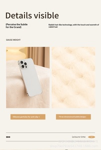 Tapis en peluche velours effet du vent couleur crème, imitation fourrure de lapin, pour chambre à coucher, chevet, salon, fenêtre en <span class=keywords><strong>baie</strong></span>, coussin de canapé - Product Image 4