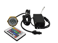 Lampe de yacht sous-marine à 9 LED, 27 W, IP68, coque en alliage de titane, lumière RGB, lumière de bouchon de vidange de bateau, lumière marine sous-marine pour bateau
