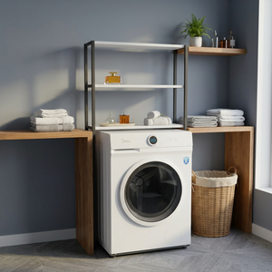 Étagère de rangement métallique à 3 niveaux pour machine à laver/sèche-linge, organisateur de chaussures détachable, gain de place, étagère de toilette, étagère pour maison et jardin - Product Image 4