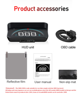 Voiture HUD M8 OBD2 HUD Pare-brise Affichage tête haute Compteur de vitesse Température Alarme tension Compteur auto Accessoires de voiture
