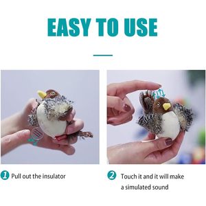 Nuevo juguete de pájaro de hierba gatera realista gorjeo de felpa recargable juego interactivo para interiores - Product Image 6
