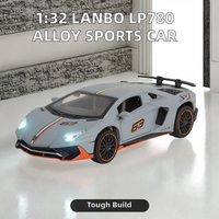 Voiture de sport miniature Lanbo LP780 en alliage moulé sous pression, jouet pour enfants, effets sonores et lumineux, construction métallique durable, vente en gros, 1:32