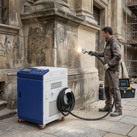 Machine de nettoyage au laser pulsé MOPA refroidie à l'eau 1000W 2000W, nettoyeur laser industriel pour éliminer la rouille, la peinture, la pierre, la brique, les graffitis
