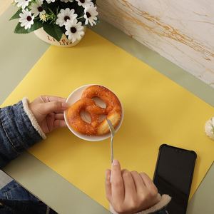 Waterproof PU Leather Placemats Non-Slip Dining <b>Table</b> Mats Reusable <b>Table</b> <b>Protectors</b> Home Decor Double-sided Different Colors - Product Image 3