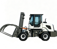 Chariot élévateur tout-terrain 5 tonnes avec pince, 4x4, diesel, hydraulique, pour manutention hors route