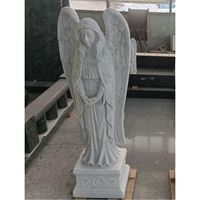Statues d'anges en marbre de haute qualité, style américain moderne, pour cimetière et jardin, commémoratives, faible MOQ
