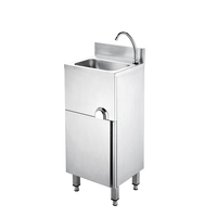 Station de lavage des mains mains libres en acier inoxydable 304, lavabo de cuisine autonome