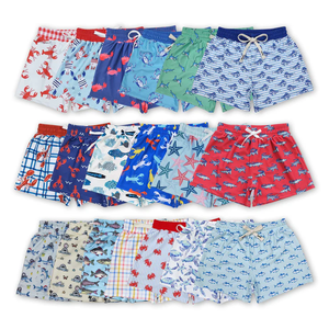 Shorts de bain d'été pour garçons, imprimés mignons, avec cordon de serrage et taille élastique, pour bébés et tout-petits, vente en gros - Product Image 1