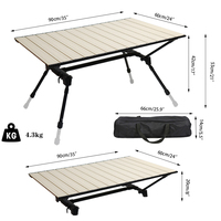 Table de camping pliante en aluminium multifonctionnelle Camping Randonnée Voyage Pique-nique Autre Intérieur/Extérieur