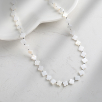 Collier Bohème en Forme de Feuille de 8 mm RINNTIN PSN12 en Argent Sterling 925 avec Fermoir Coquillage pour Femme - Vente en Gros