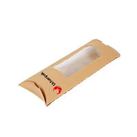 Boîte d'emballage en carton kraft écologique avec logo personnalisé pour pâtisseries, type boîte à oreiller, avec feuillets détachables